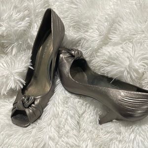 Antonio Melani Metallic Peep toe Heels